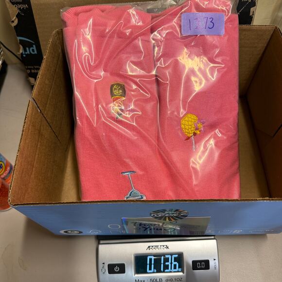 Alexandra Bartlett L Pink Sweater Embroidery Tropical Tiki Cocktail Beach Resort - Picture 9 of 9